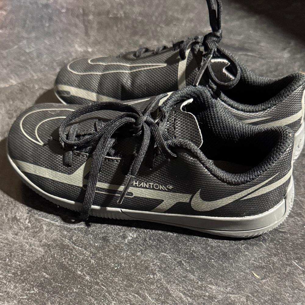 Nike Phantom Black and Gray Indoor Soccer Shoes